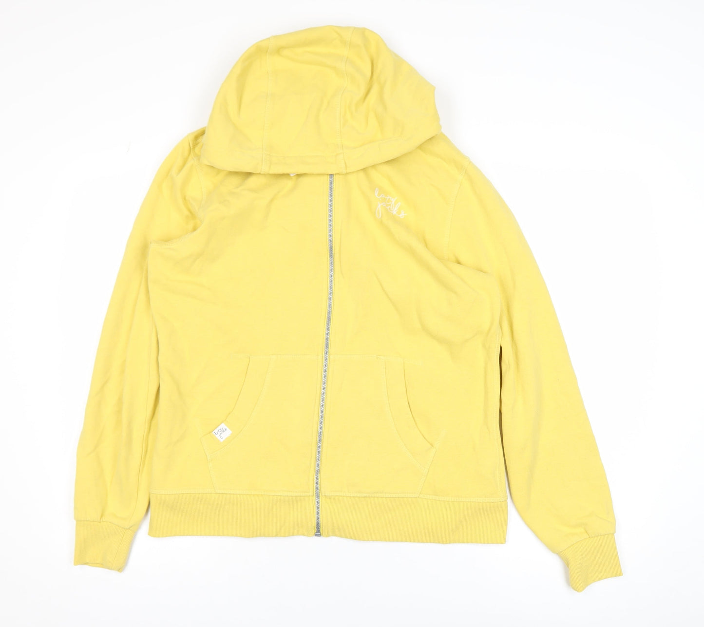 Lazy Jacks Women Yellow Full Zip Hooded Basic Jacket UK 12