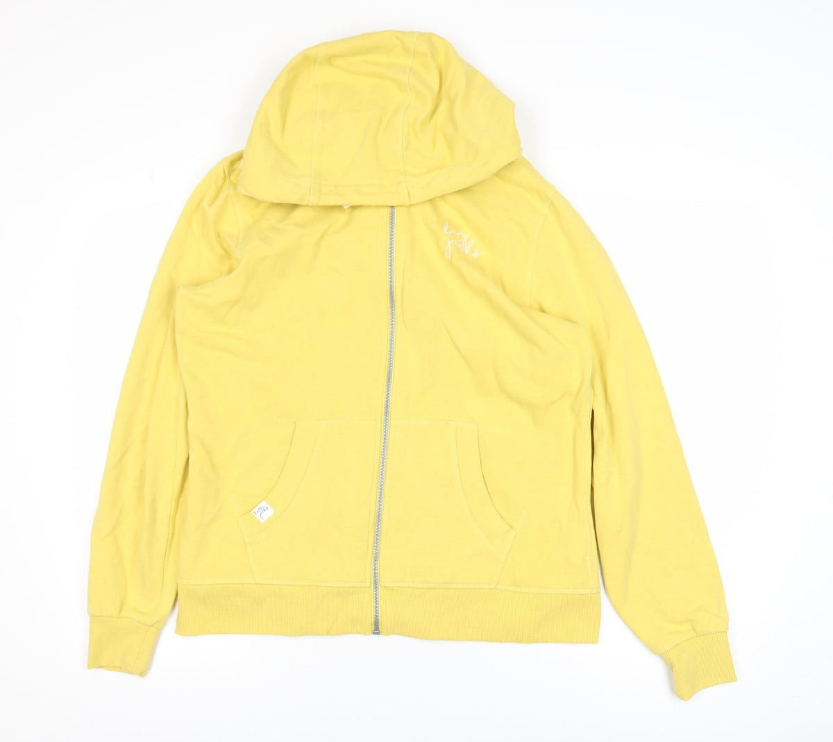 Lazy Jacks Women Yellow Full Zip Hooded Basic Jacket UK 12