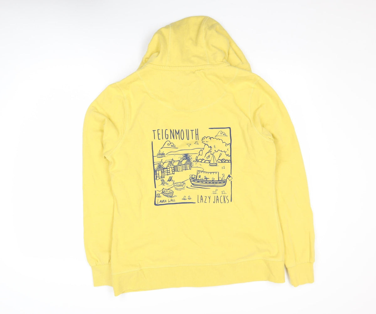 Lazy Jacks Women Yellow Full Zip Hooded Basic Jacket UK 12