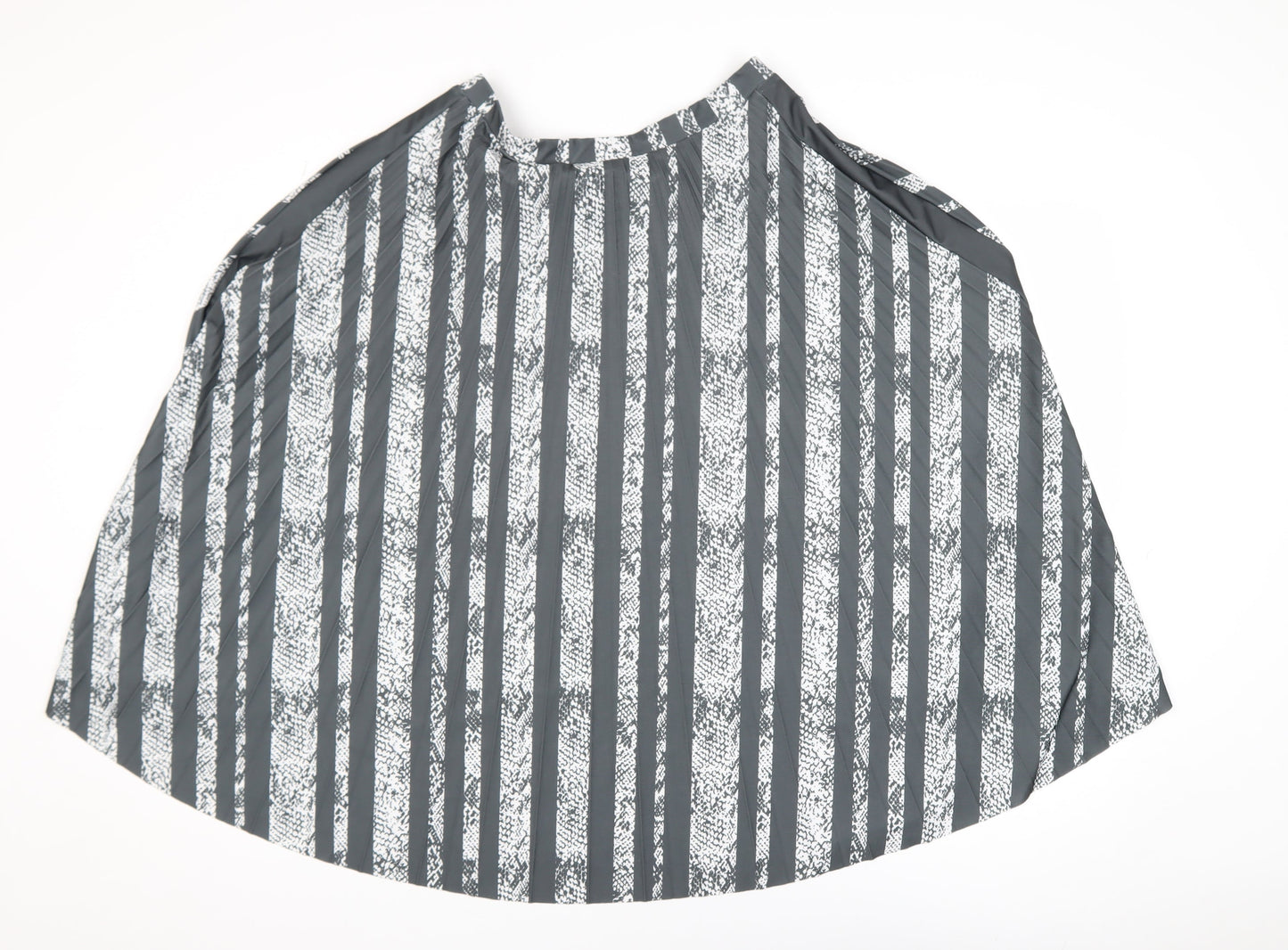 Next Women Grey Striped A-Line Knee Length Skirt Size 10