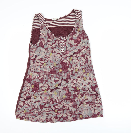 White Stuff Women's Red Floral Tunic Tank Top Size M