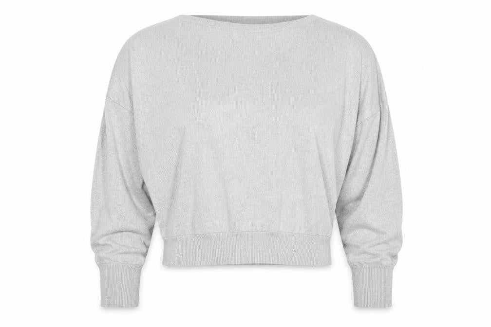 AllSaints Women's Grey Relaxed Long Sleeve Jersey Top Size L