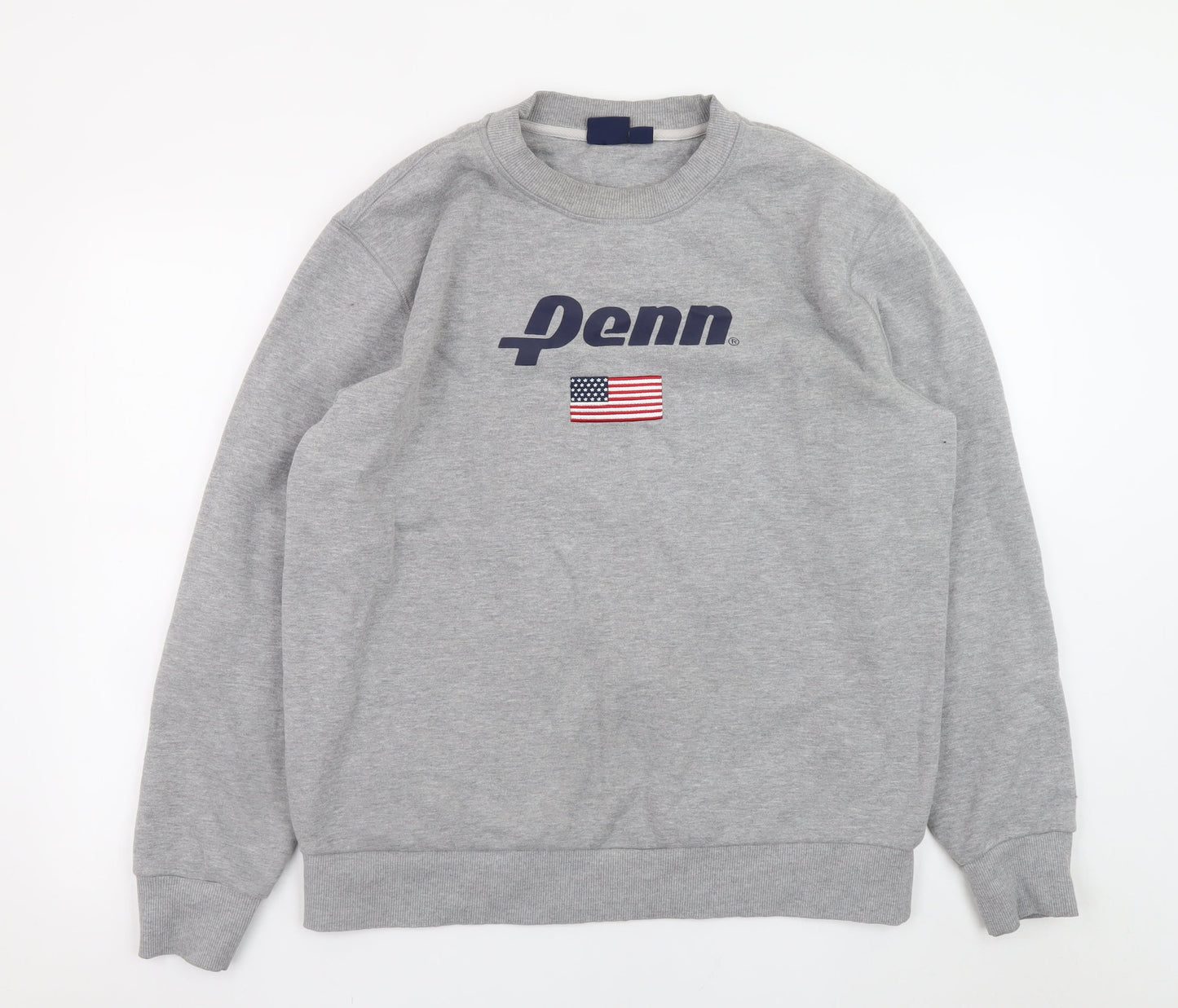 Penn x Primark Men's Grey Crew Neck XL Sweatshirt USA Flag Graphic