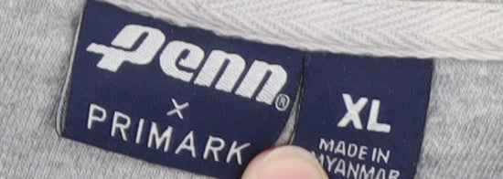 Penn x Primark Men's Grey Crew Neck XL Sweatshirt USA Flag Graphic