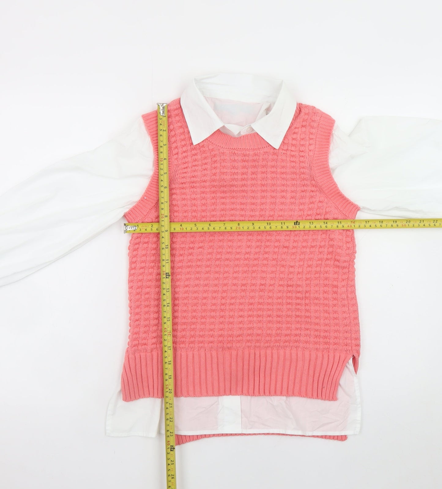 French Connection Womens Pink Cotton Knit Sleeveless Vest XS