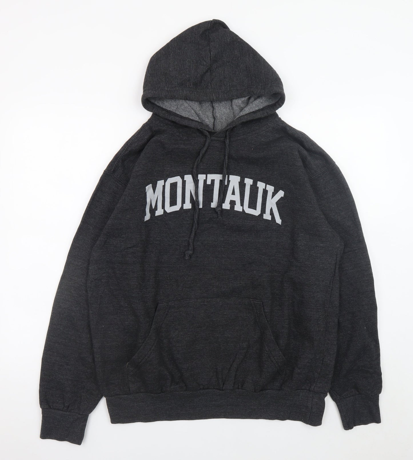 MV Sport Men's Black L Pullover Hoodie Montauk Graphic Fleece Sweatshirt