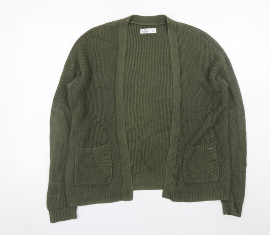 Hollister Women's Green Chunky-Knit Open Cardigan Size S