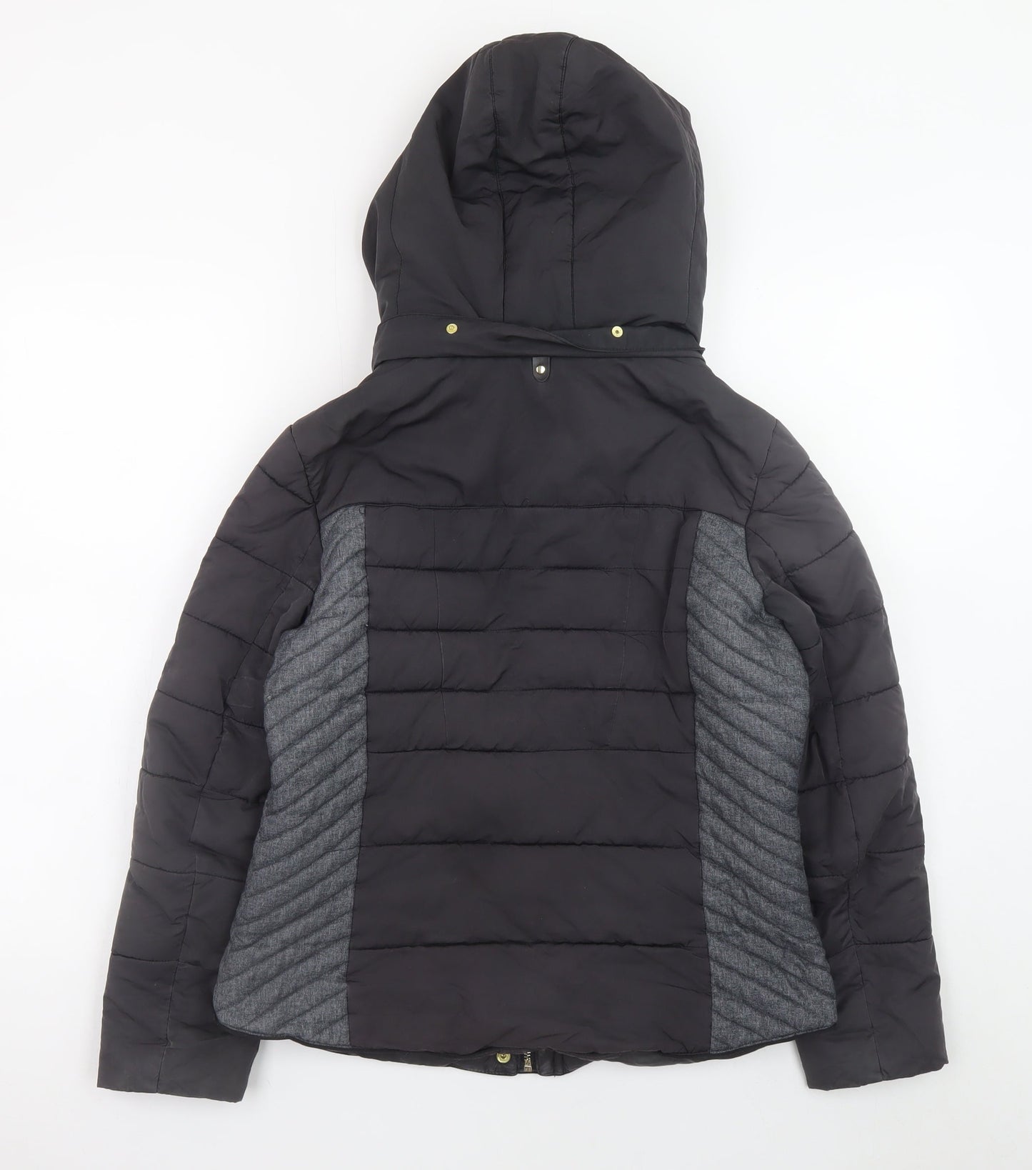 Next Womens Black Size 12 Hooded Puffer Jacket Winter Coat