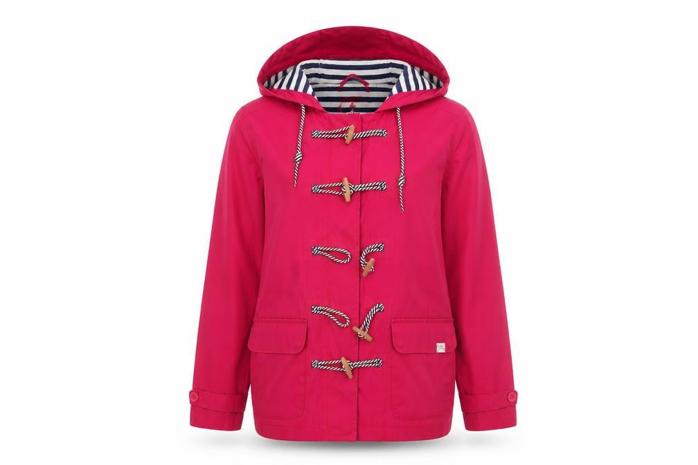 Lazy Jacks Womens Pink Hooded Toggle Duffle Jacket L
