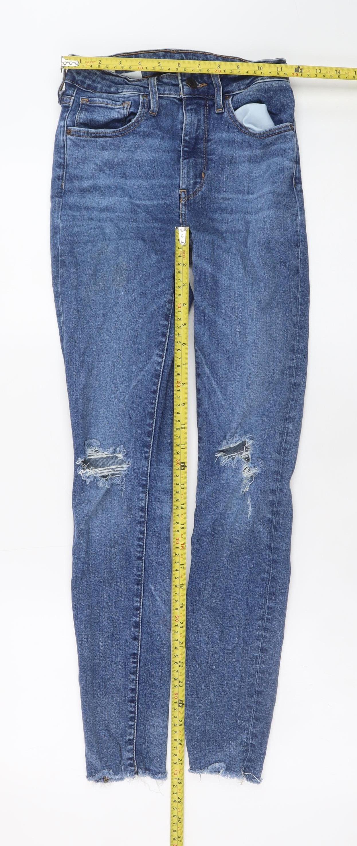 Levi's Premium Women's Blue Skinny Distressed Denim Jeans W25 L30