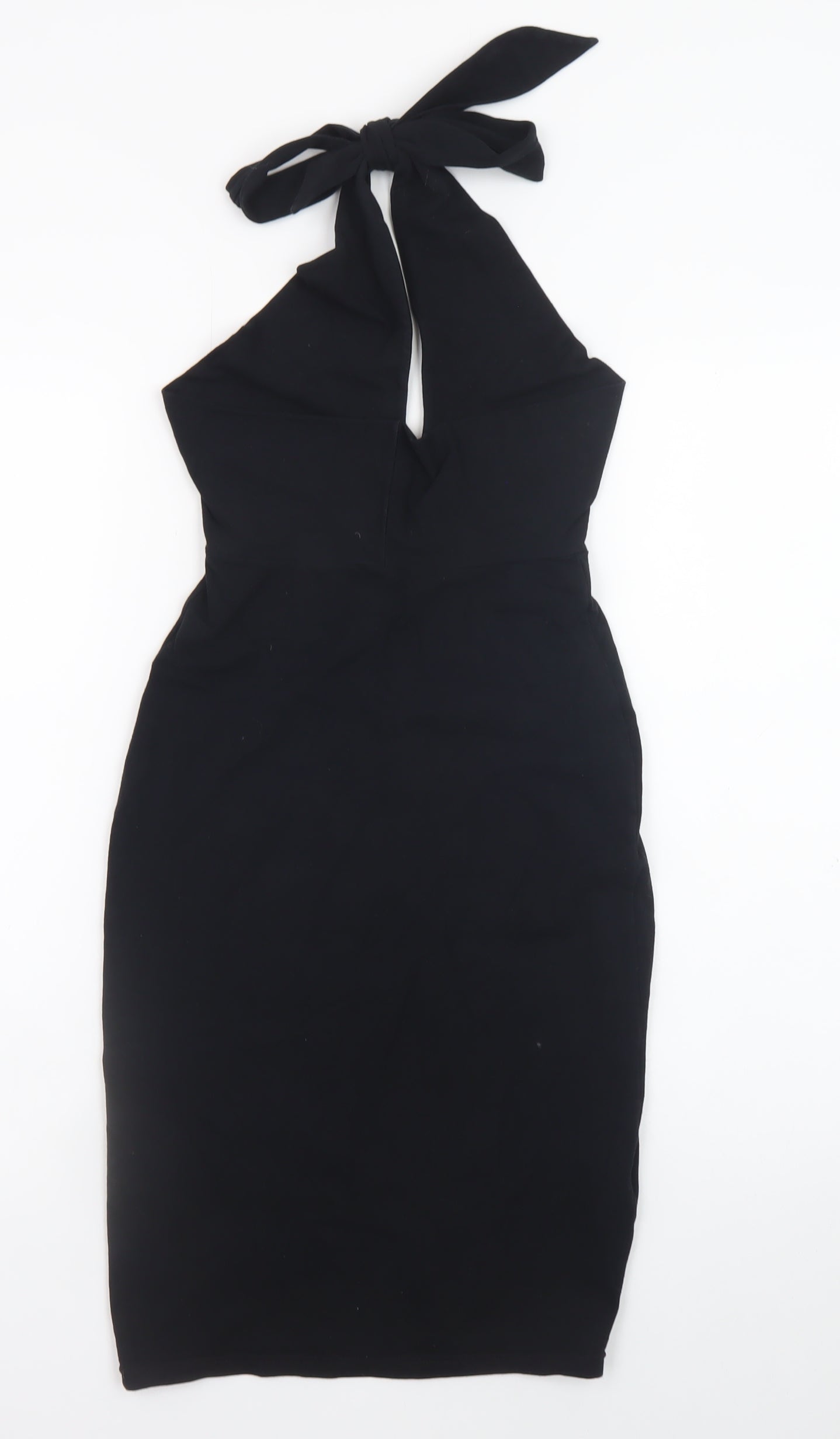 American Apparel Women Black Halter Bodycon Dress Size S