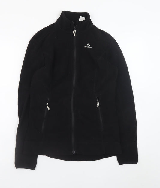 Quechua Men's Black Fleece Full Zip Hiking Jacket Size M