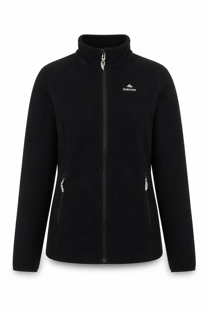 Quechua Men's Black Fleece Full Zip Hiking Jacket Size M