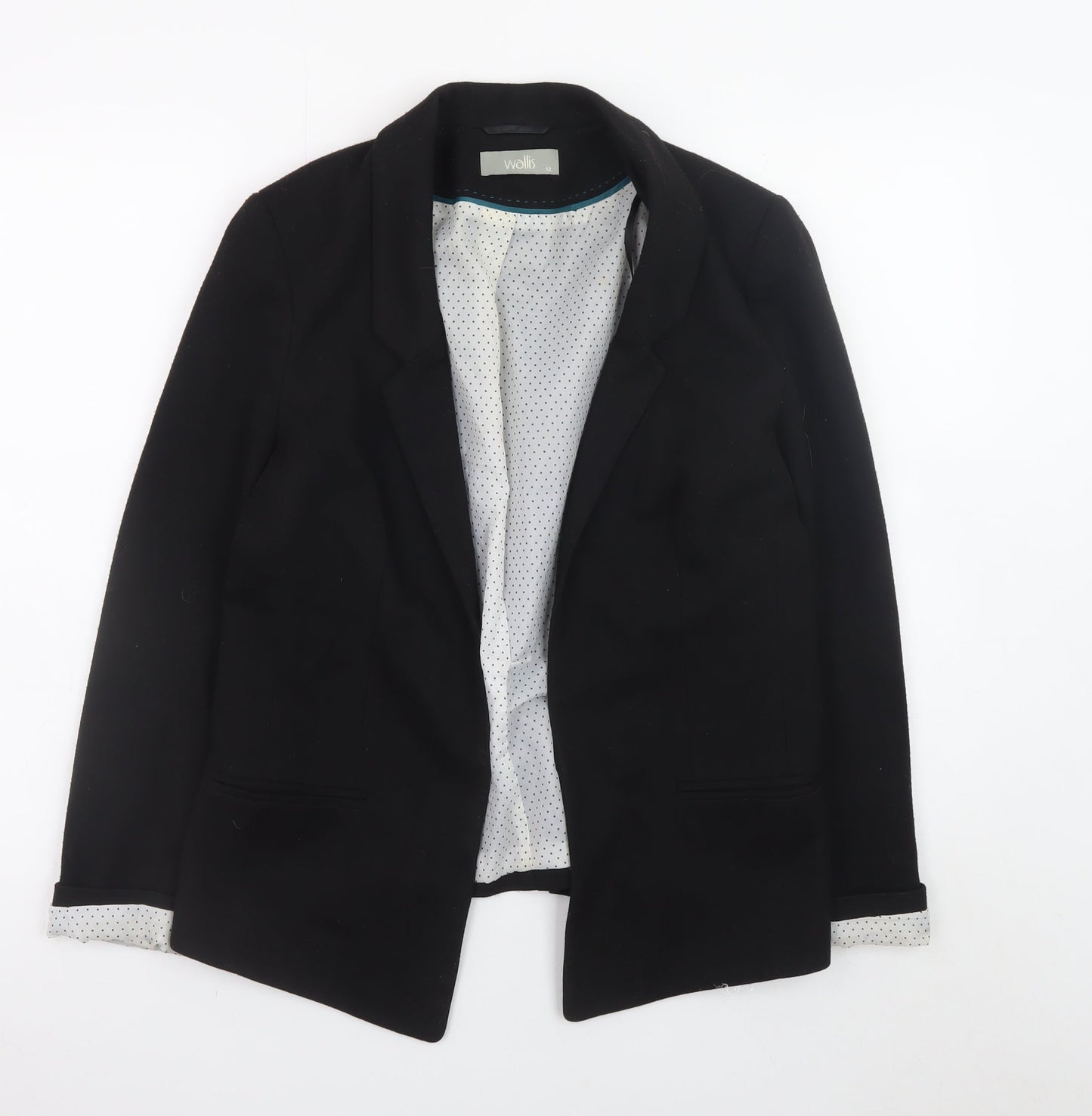Wallis Women's Black Size 12 Classic Regular Fit Blazer Jacket