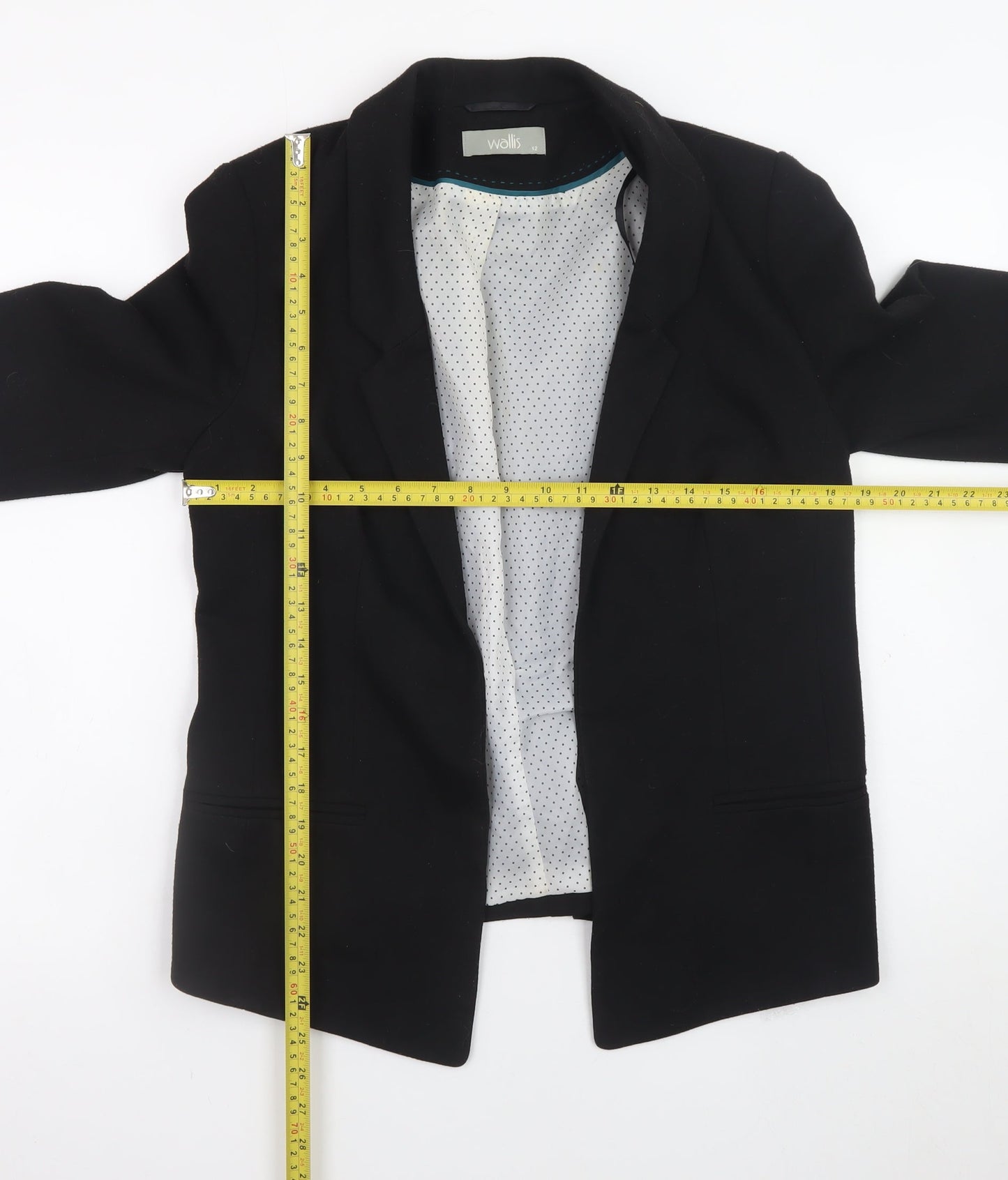 Wallis Women's Black Size 12 Classic Regular Fit Blazer Jacket