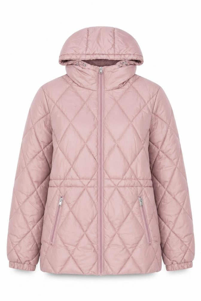 Andrew Marc Womens Pink Quilted Hooded Puffer Jacket Size S