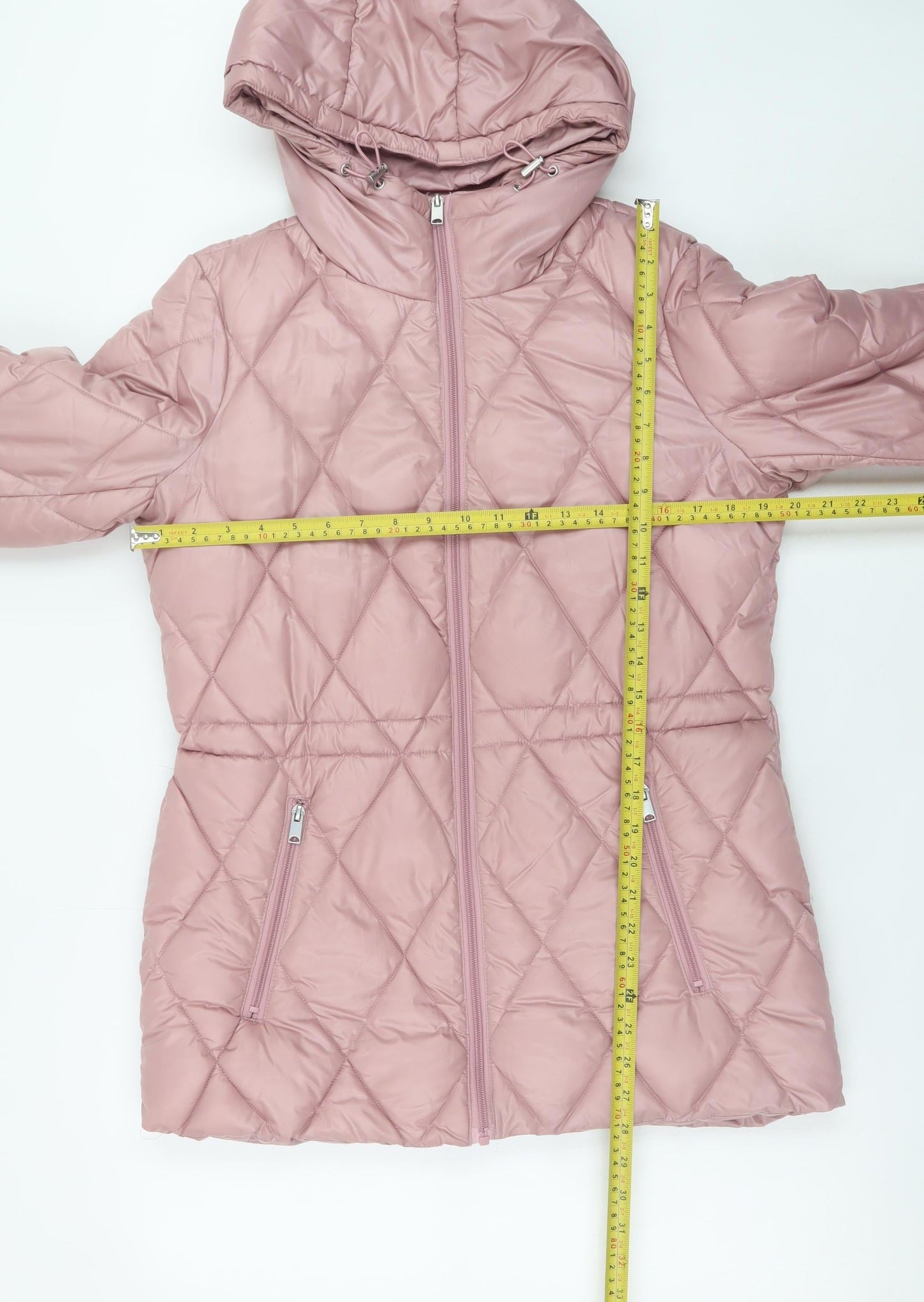 Andrew Marc Womens Pink Quilted Hooded Puffer Jacket Size S