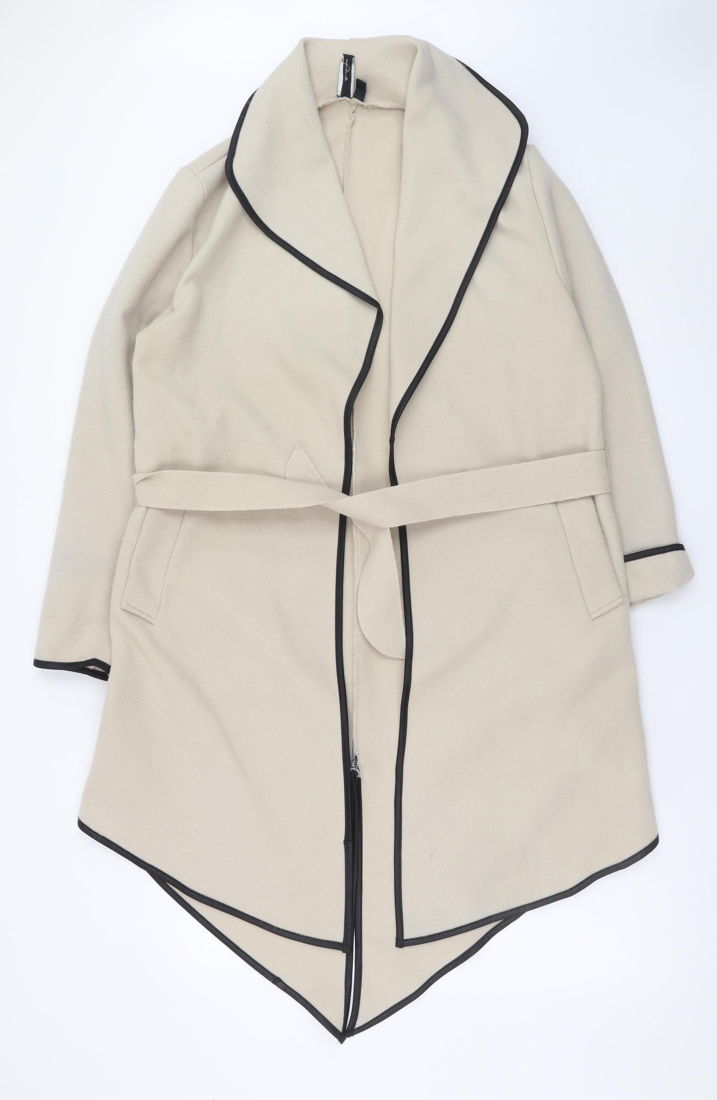 Izabel London Women’s Beige Long Belted Coat Size 8/10