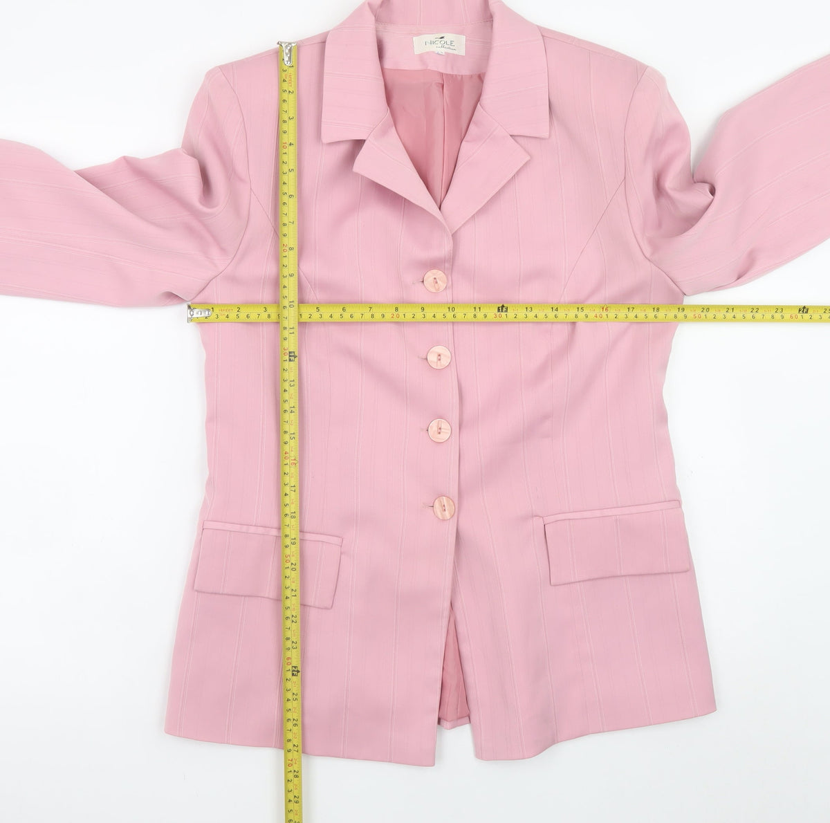 Nicole Collection Women Pink Single-Breasted Blazer Size 12