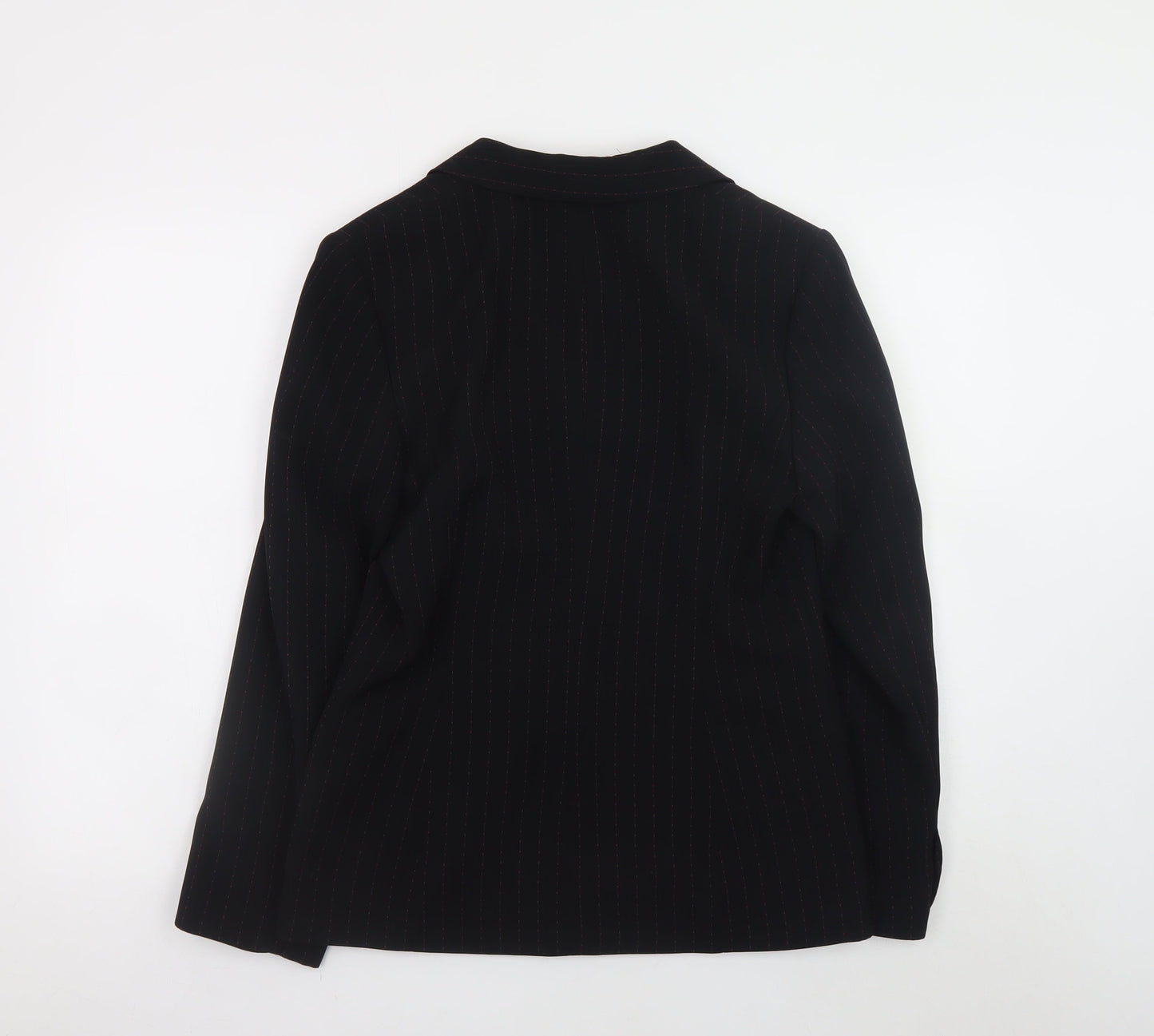 Next Women Black Pinstripe Two-Button Blazer Size 12