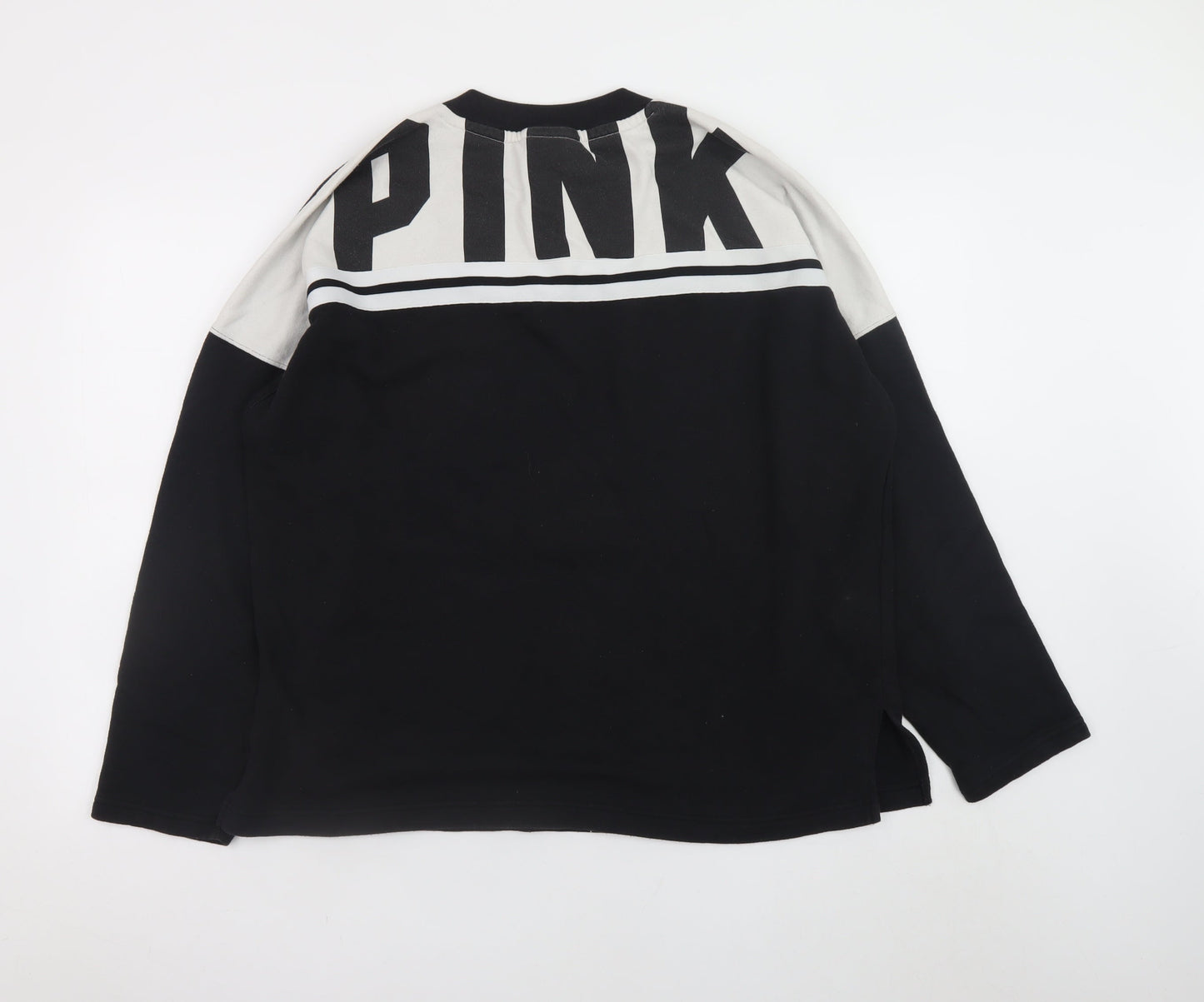 Victoria's Secret PINK Women's Black Long Sleeve Crew Neck Sweatshirt L