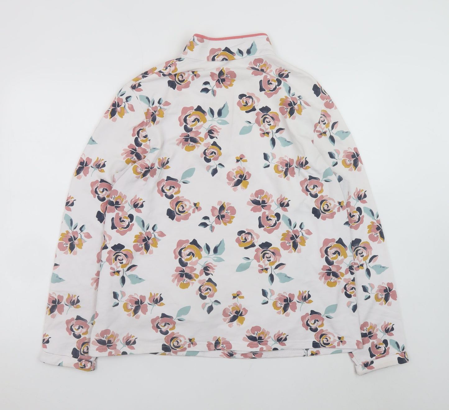 Damart Womens Floral Henley Sweatshirt Pink Multi Size L 18/20