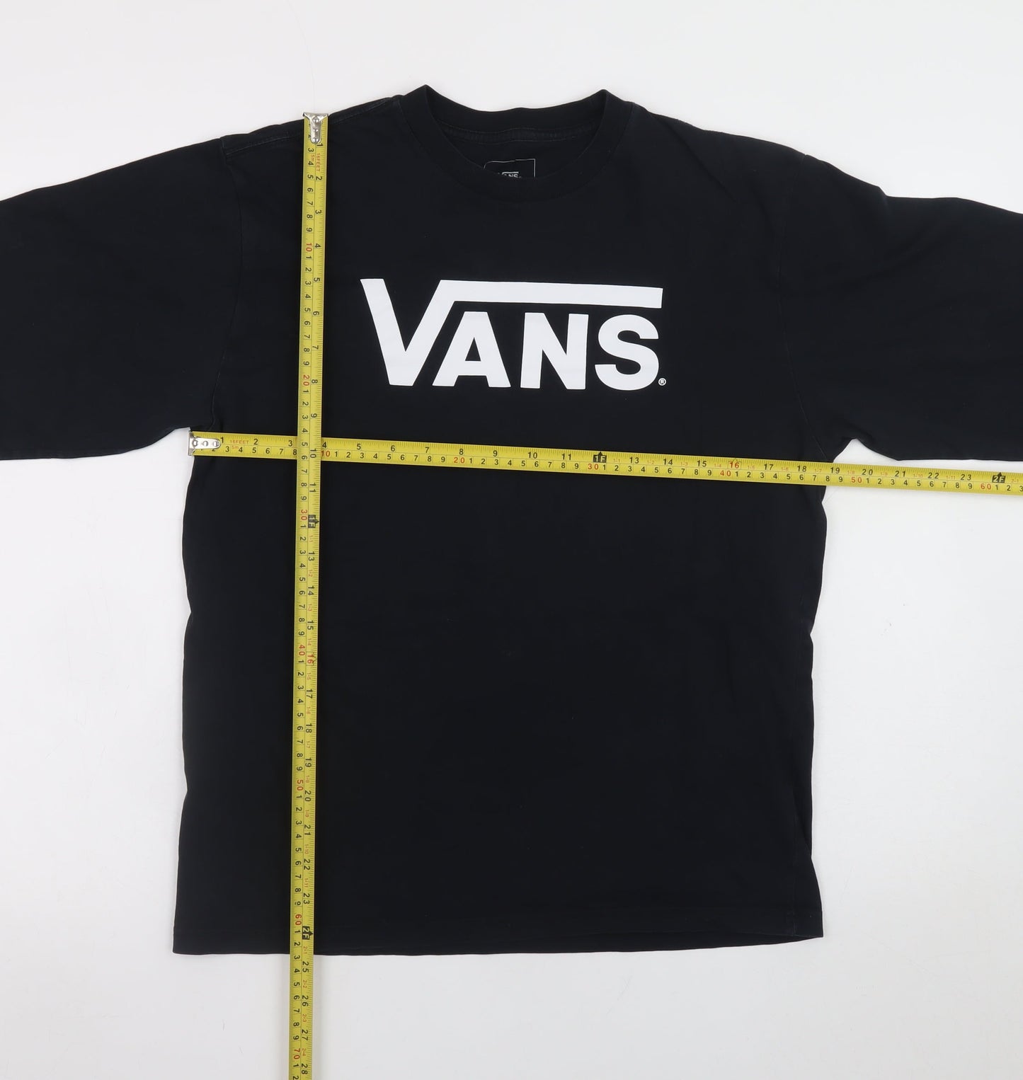 Vans Men's Black Long Sleeve Classic Fit Logo T-Shirt Size M