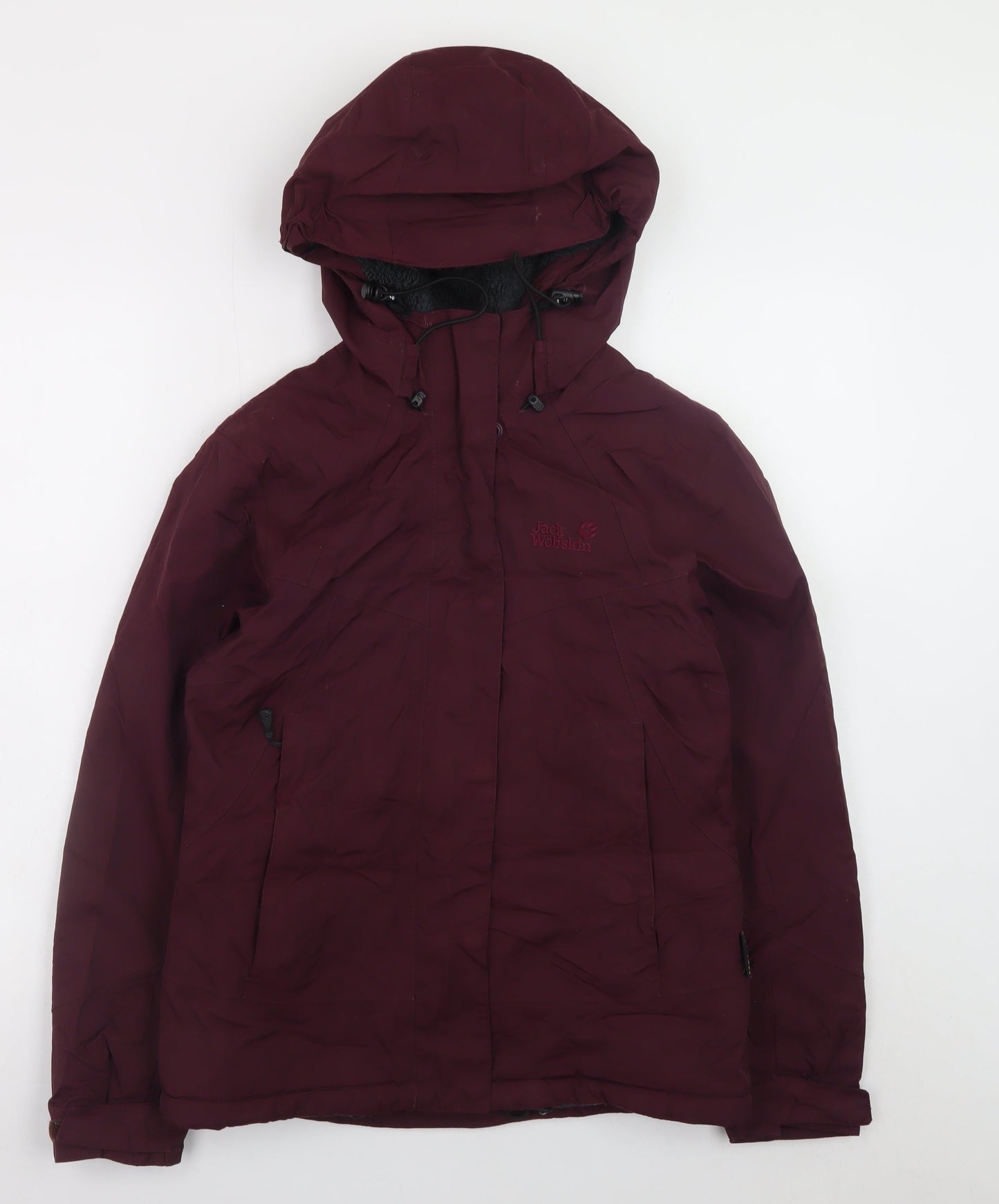 Jack Wolfskin Women's Red Waterproof Hooded Parka Jacket Size 8