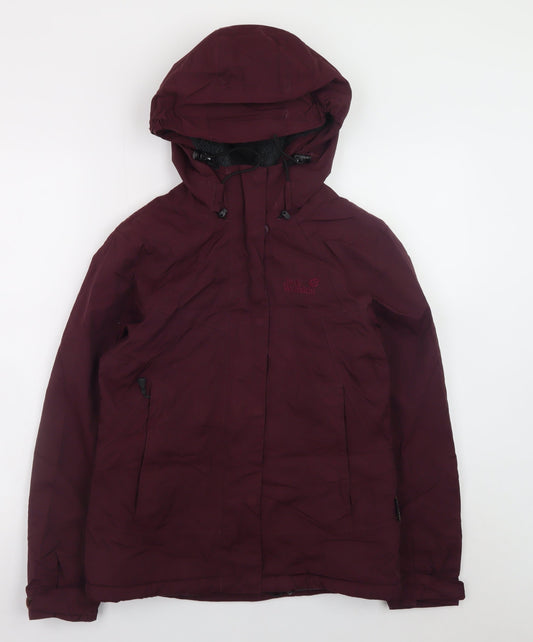 Jack Wolfskin Women's Red Waterproof Hooded Parka Jacket Size 8