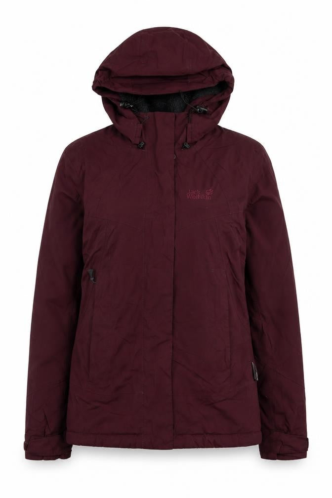 Jack Wolfskin Women's Red Waterproof Hooded Parka Jacket Size 8