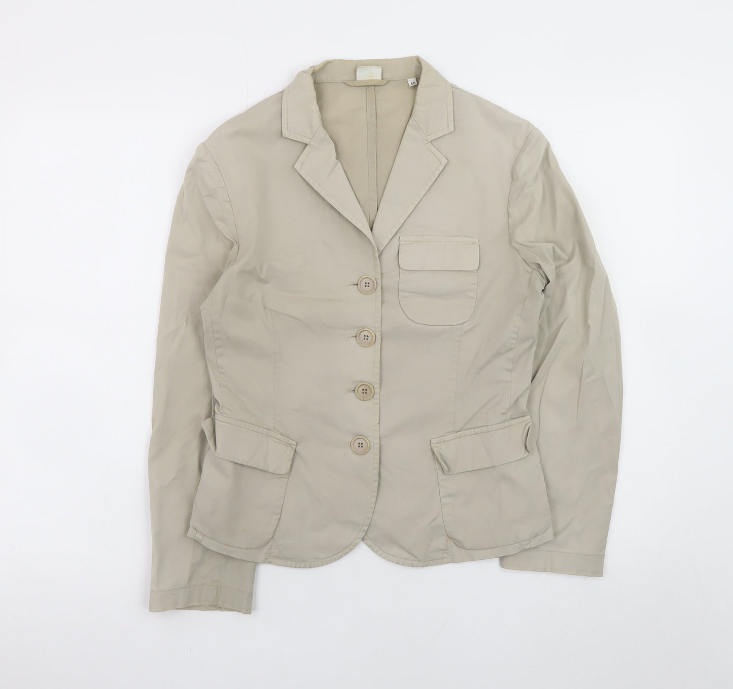 Aspesi Women’s Beige Blazer Jacket Size 12 Cotton Blend Smart Casual