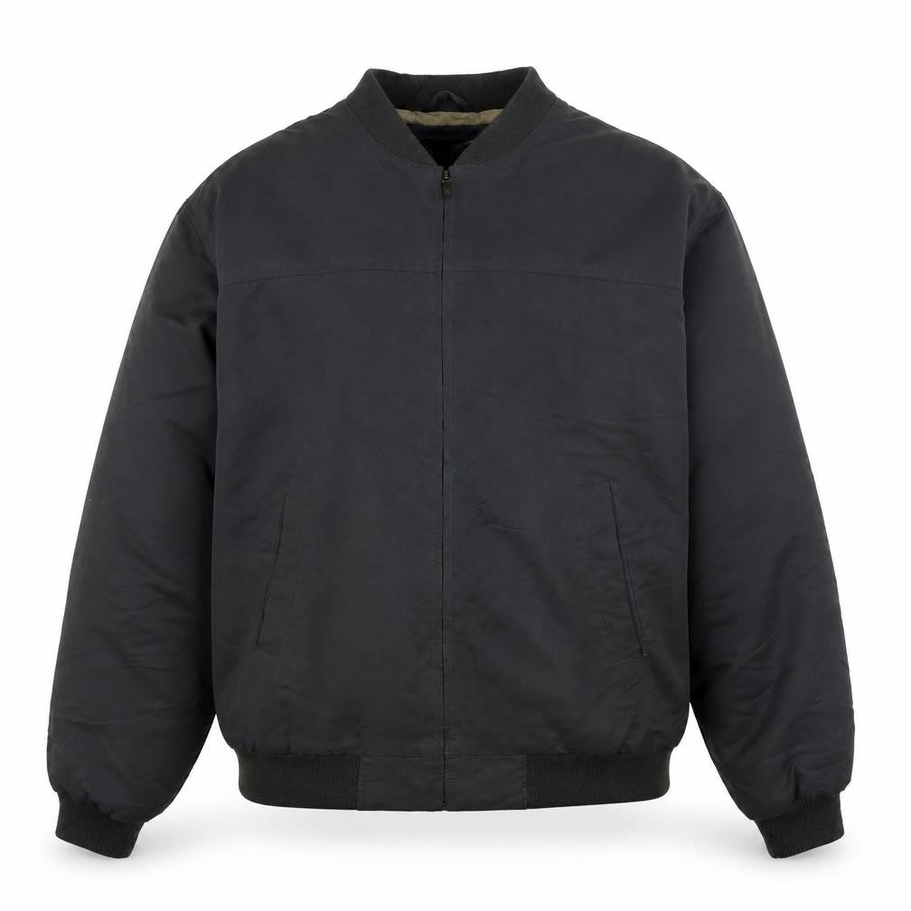 Savatini Men's Black Bomber Jacket Size M 38in Lined Full Zip Casual