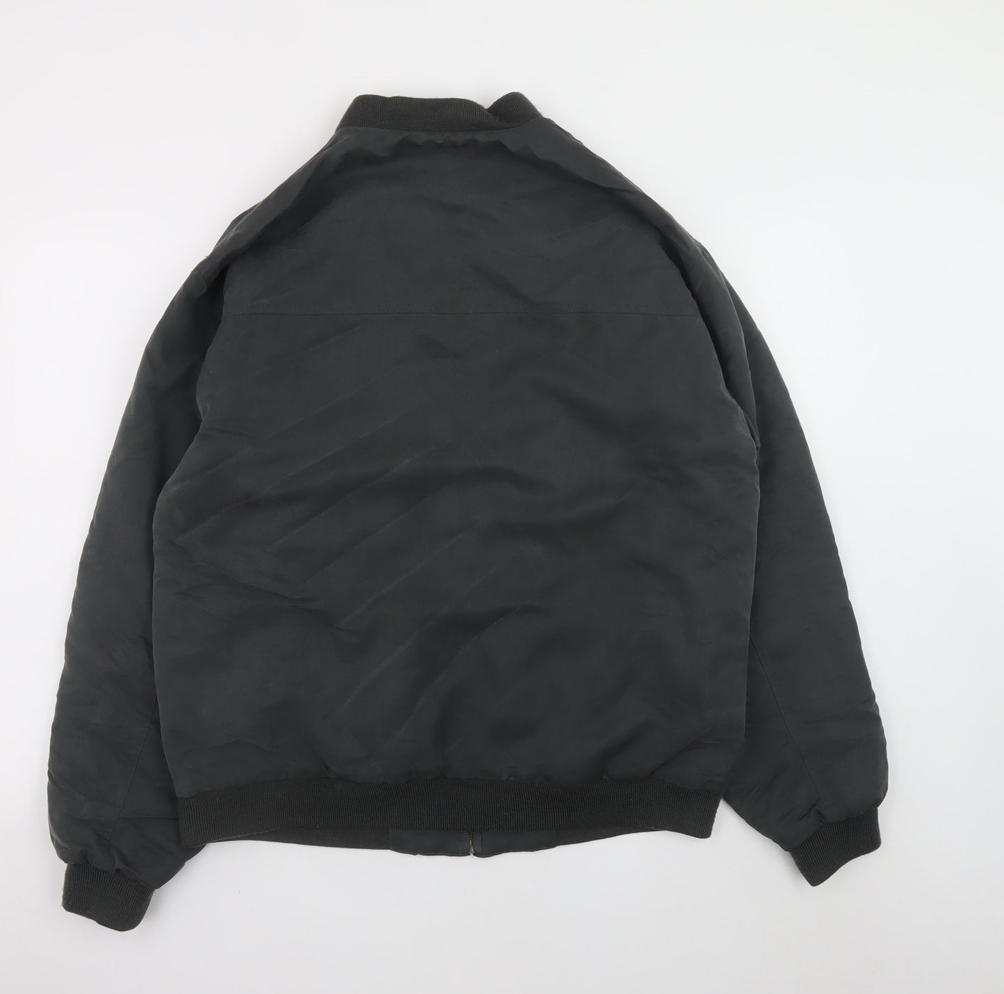 Savatini Men's Black Bomber Jacket Size M 38in Lined Full Zip Casual