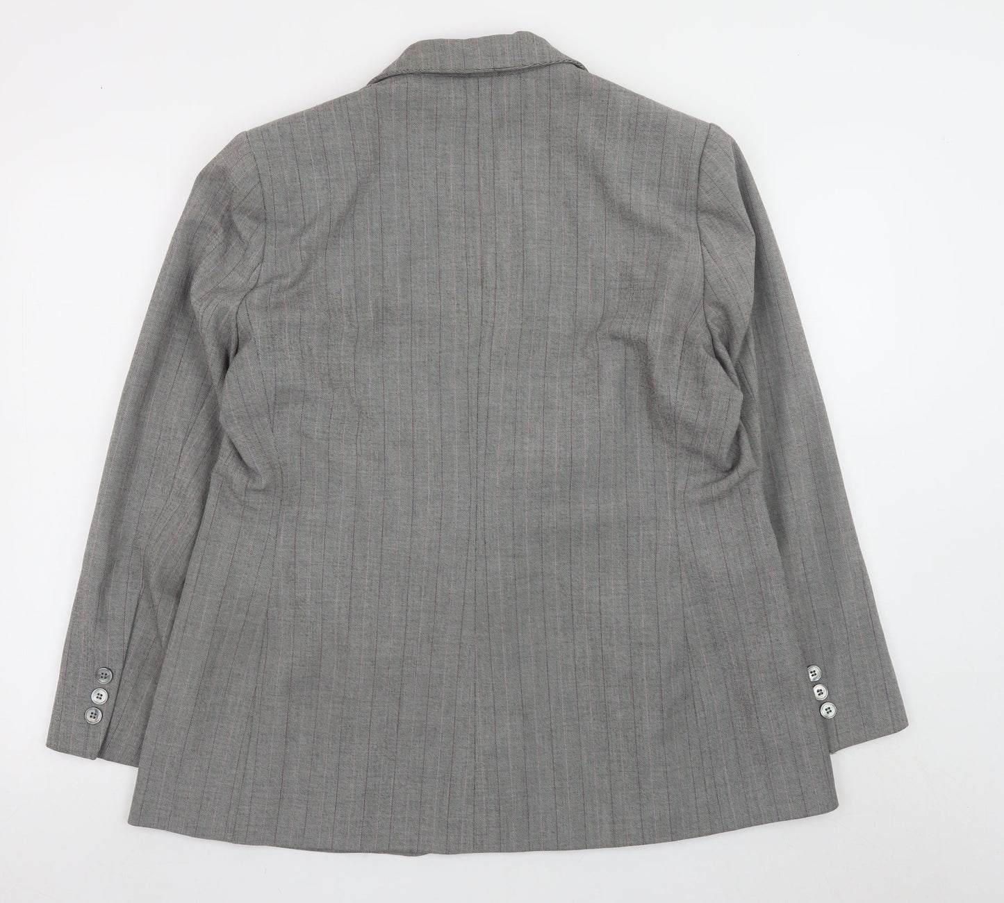 Marks and Spencer Women Grey Pinstripe Tailored Blazer UK 18 Petite