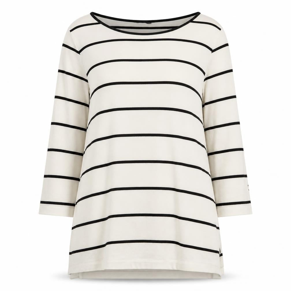 Marks & Spencer Women White Striped Shift Dress Size 8 3/4 Sleeve
