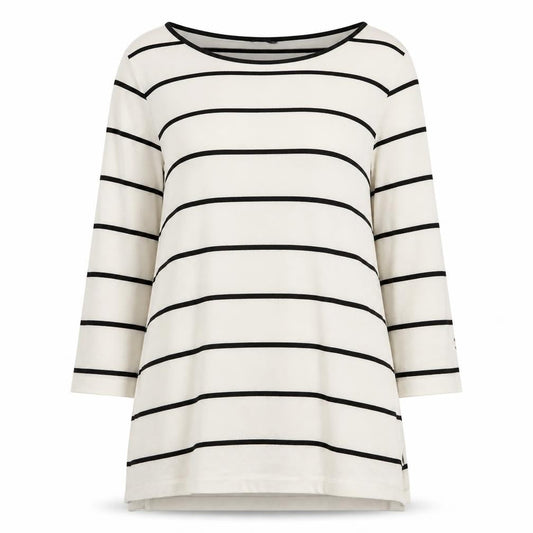 Marks & Spencer Women White Striped Shift Dress Size 8 3/4 Sleeve