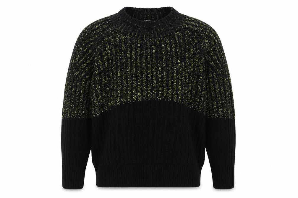 AllSaints Men's Black Wool Blend Chunky Knit Jumper Size S
