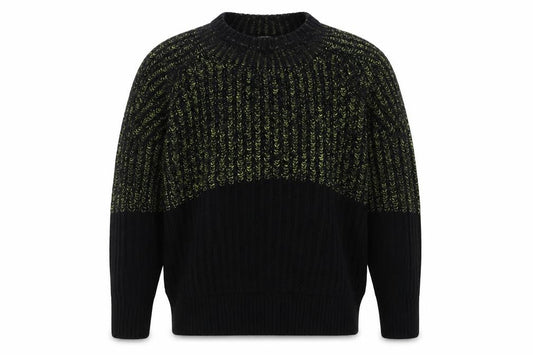 AllSaints Men's Black Wool Blend Chunky Knit Jumper Size S
