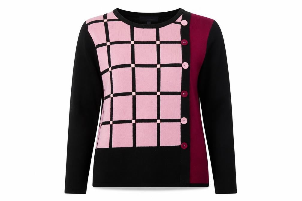Autonomy Womens Multicoloured Check Knit Jumper Size S
