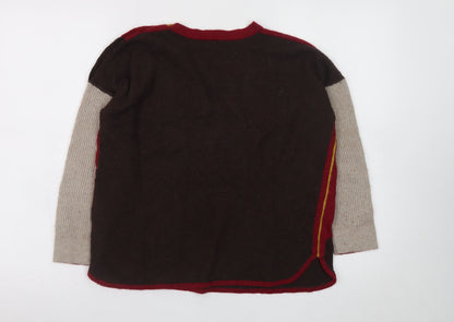 White Stuff Women's Multicoloured Wool Blend Pullover Jumper UK 14