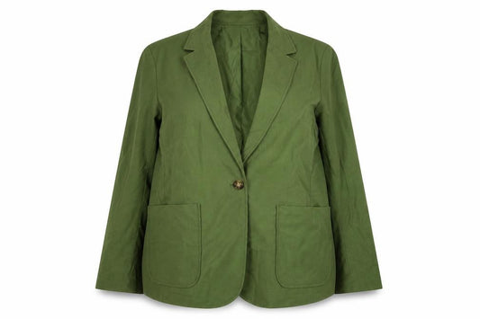 Jones New York Women’s Green Linen Blend Blazer XL Classic Style