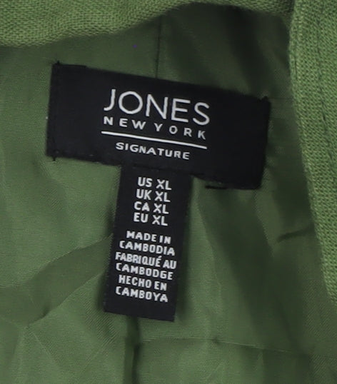 Jones New York Women’s Green Linen Blend Blazer XL Classic Style