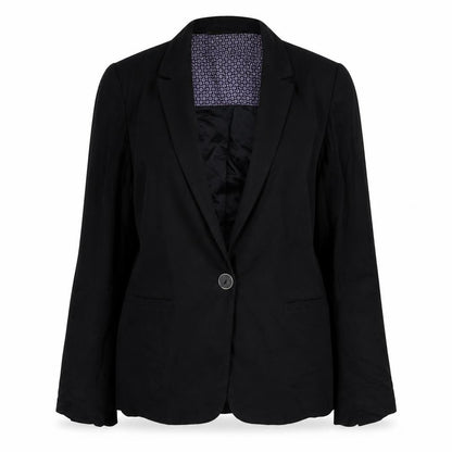 Zara Basic Women's Black One-Button Blazer Jacket Size 8