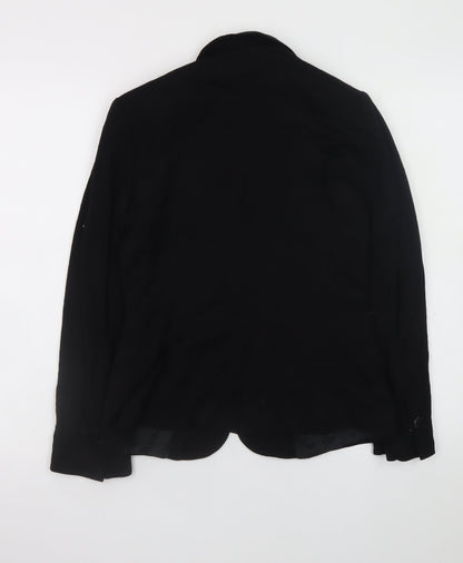 Zara Basic Women's Black One-Button Blazer Jacket Size 8