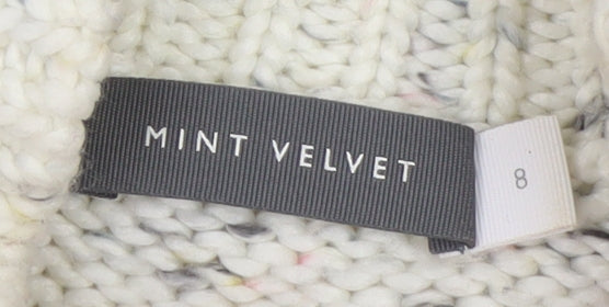 Mint Velvet Women Cream Speckled Roll Neck Jumper Size 8 Knit