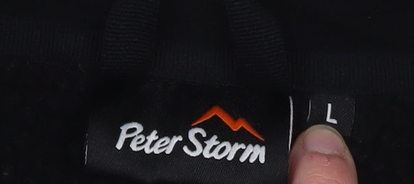 Peter Storm Mens Black Fleece Full Zip Outdoor Jacket Size L