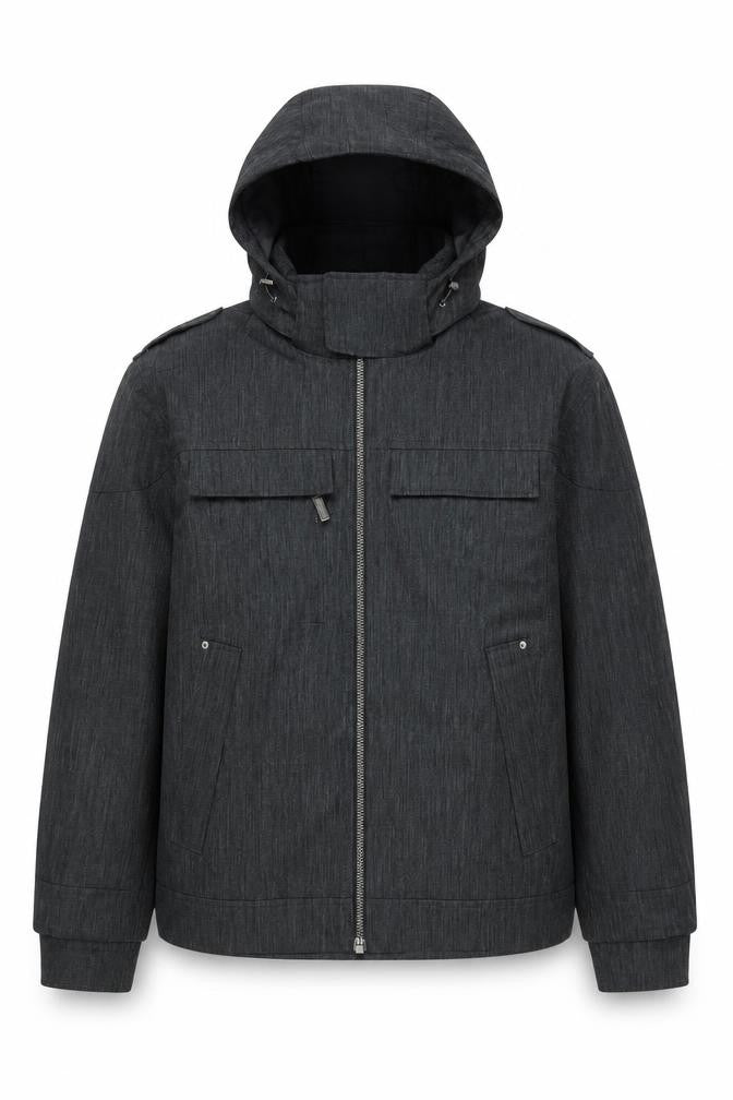Decathlon Men’s Grey 2XL Hooded Parka Jacket Polyester Cotton Outdoor
