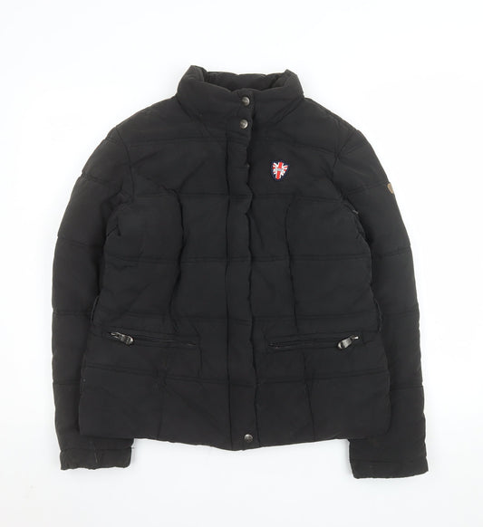 Puffa Women's Black Quilted Puffer Jacket Size M Winter Coat