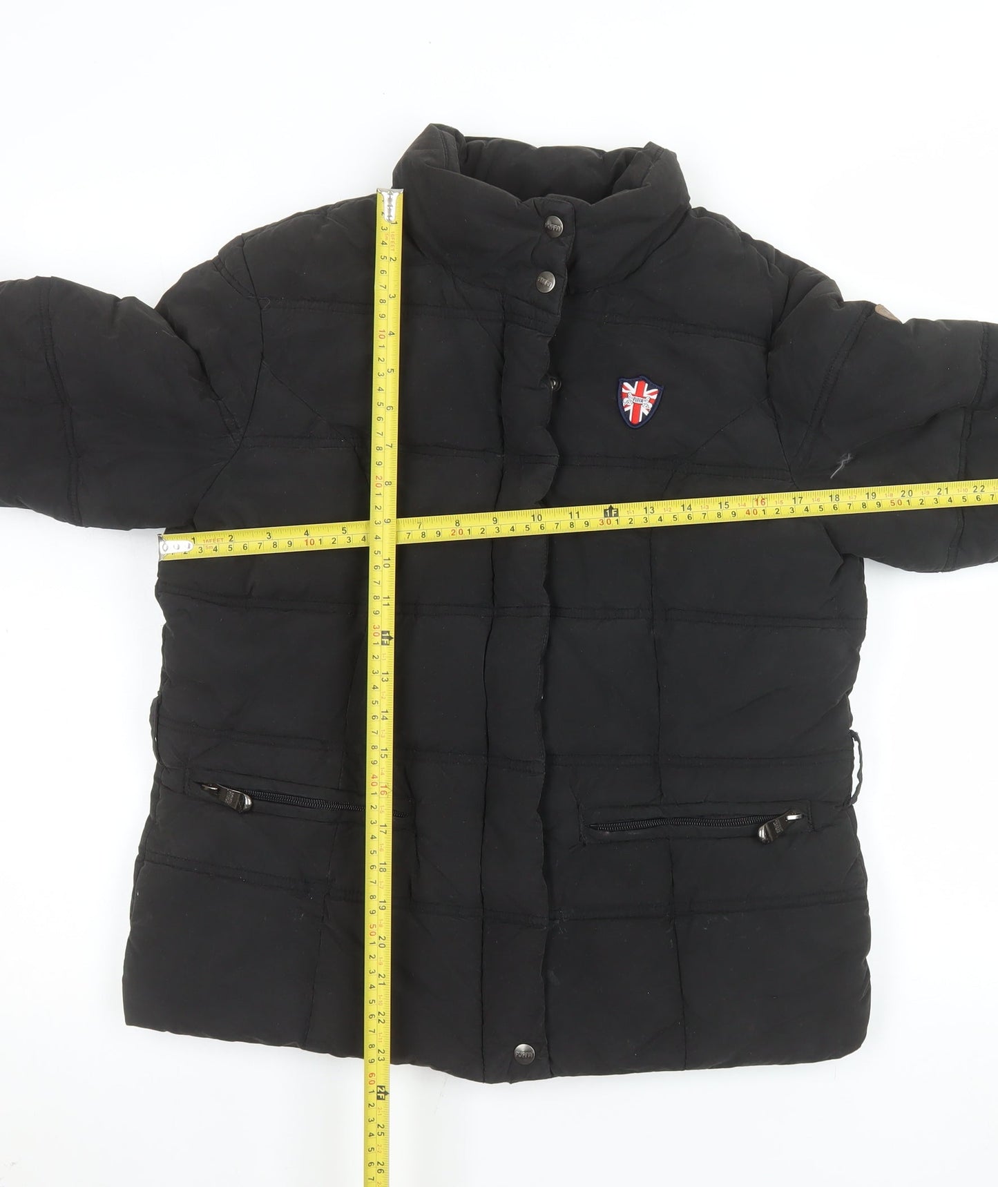 Puffa Women's Black Quilted Puffer Jacket Size M Winter Coat
