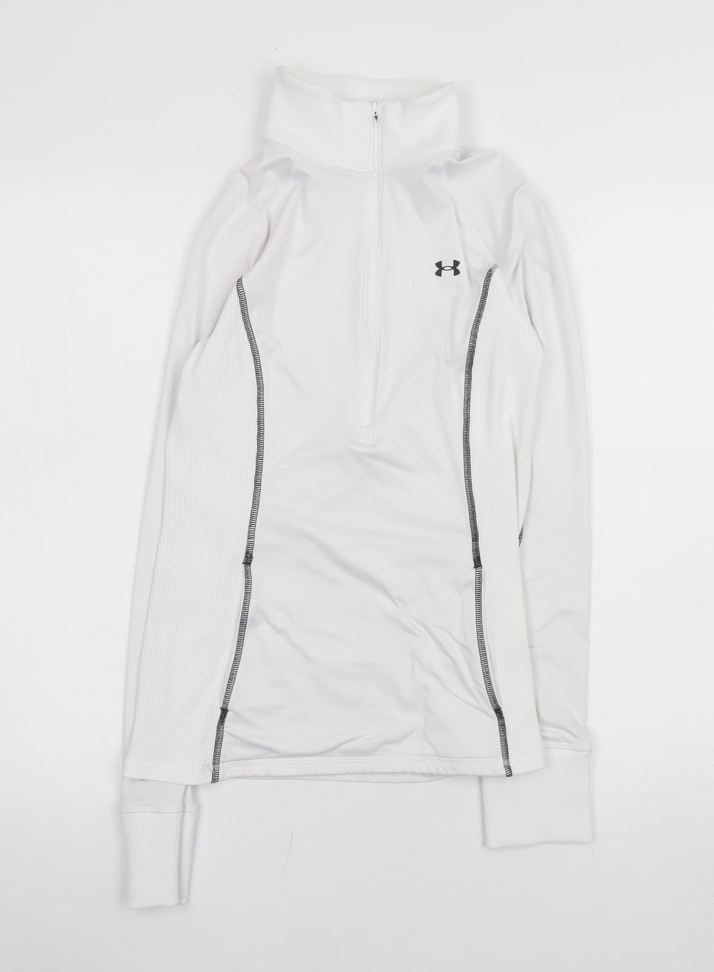 Under Armour Women White XS 1/2 Zip Fitted Hoodie Sweatshirt